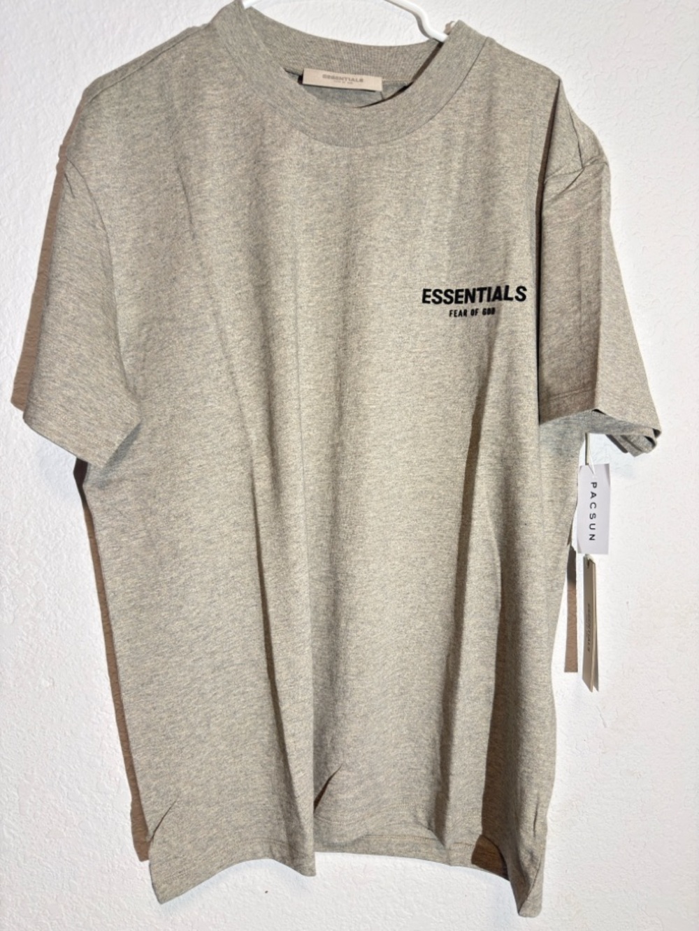 ESSENTIALS Short Sleeve Logo Tee in color dark oatmeal